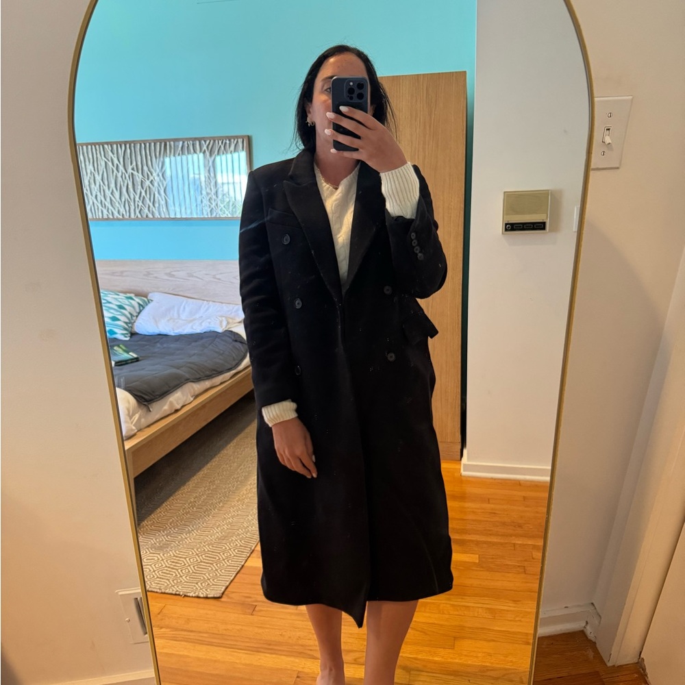 Zara Classic Black Wool Coat - Picture 8 of 10